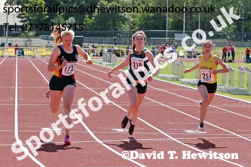 Under-15 girls 100 metres. Photo: David T. Hewitson/Sports for All Pics